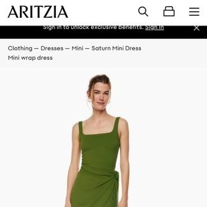SOLD Aritzia - Wilfred Wrap Mini Dress - Forest Green